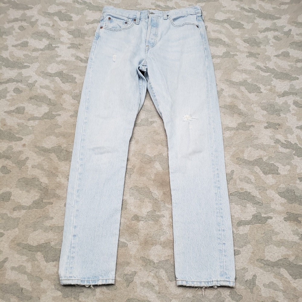 Levi's 501 Jeans Womens 28x30 Blue Skinny Button Fly Pockets Denim Light Wash